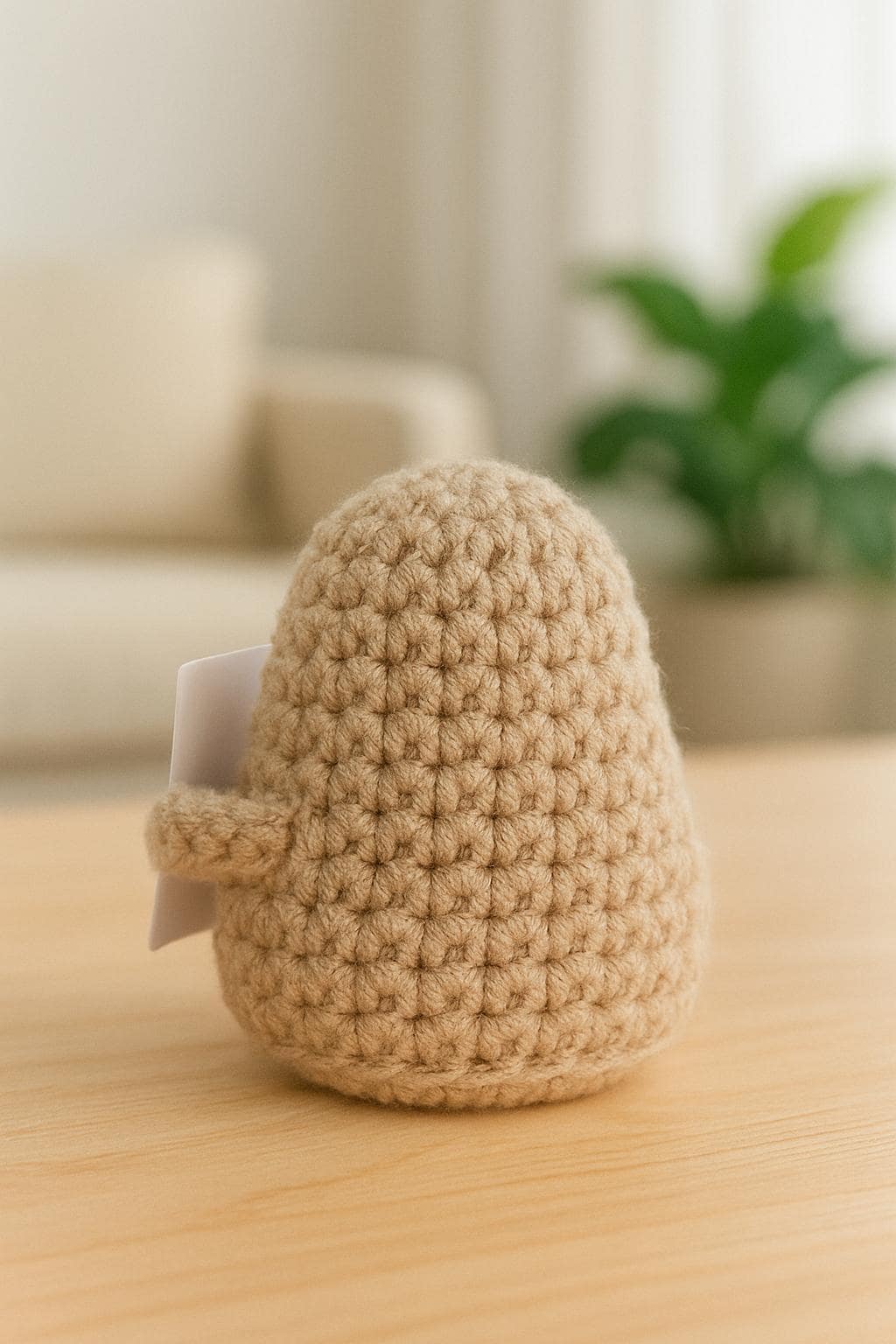 Positive Potato, Mini Handmade Plush Wool Knitting Doll