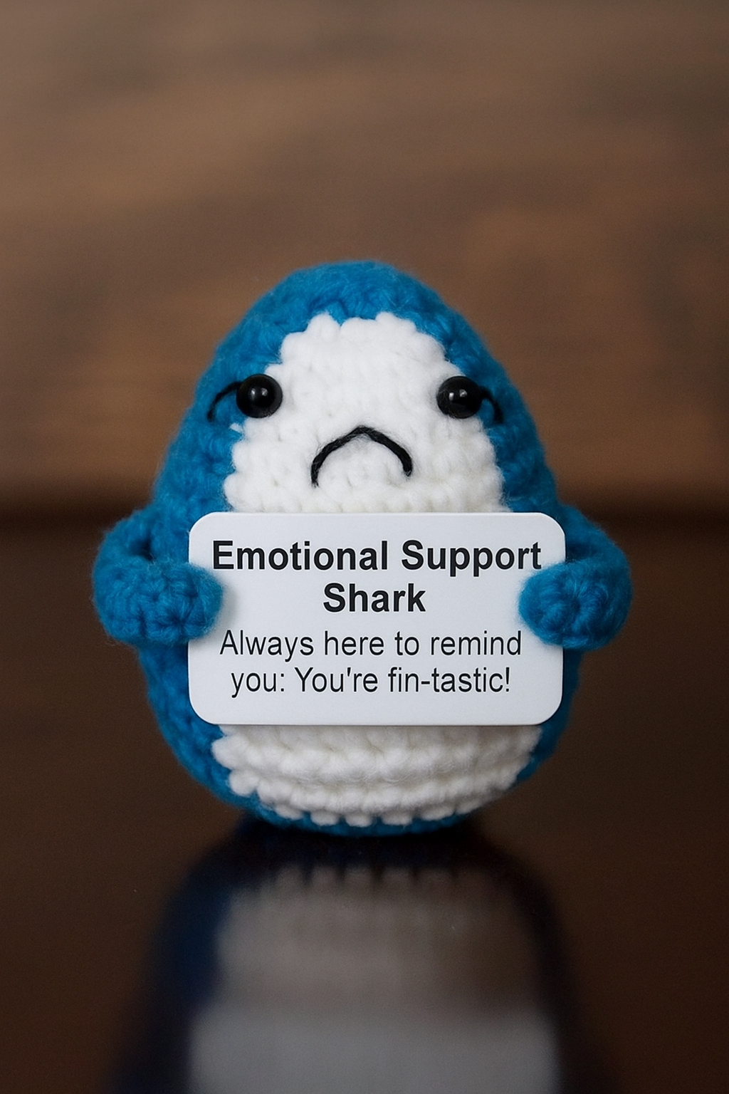 Crochet Emotional Support Shark Plush – Handmade Comfort Gift