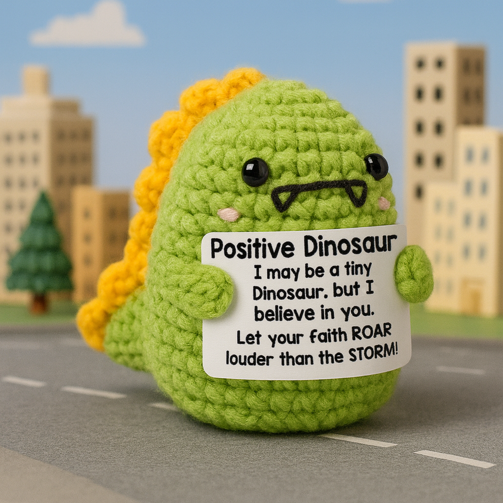 Crochet Dinosaur Amigurumi: Positive Desk Buddy, Kawaii Dino Plush