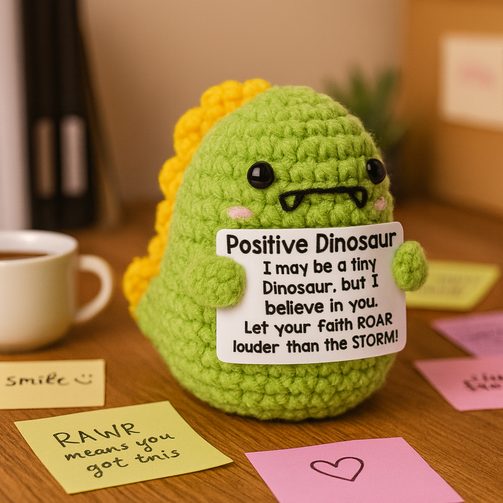 Crochet Dinosaur Amigurumi: Positive Desk Buddy, Kawaii Dino Plush