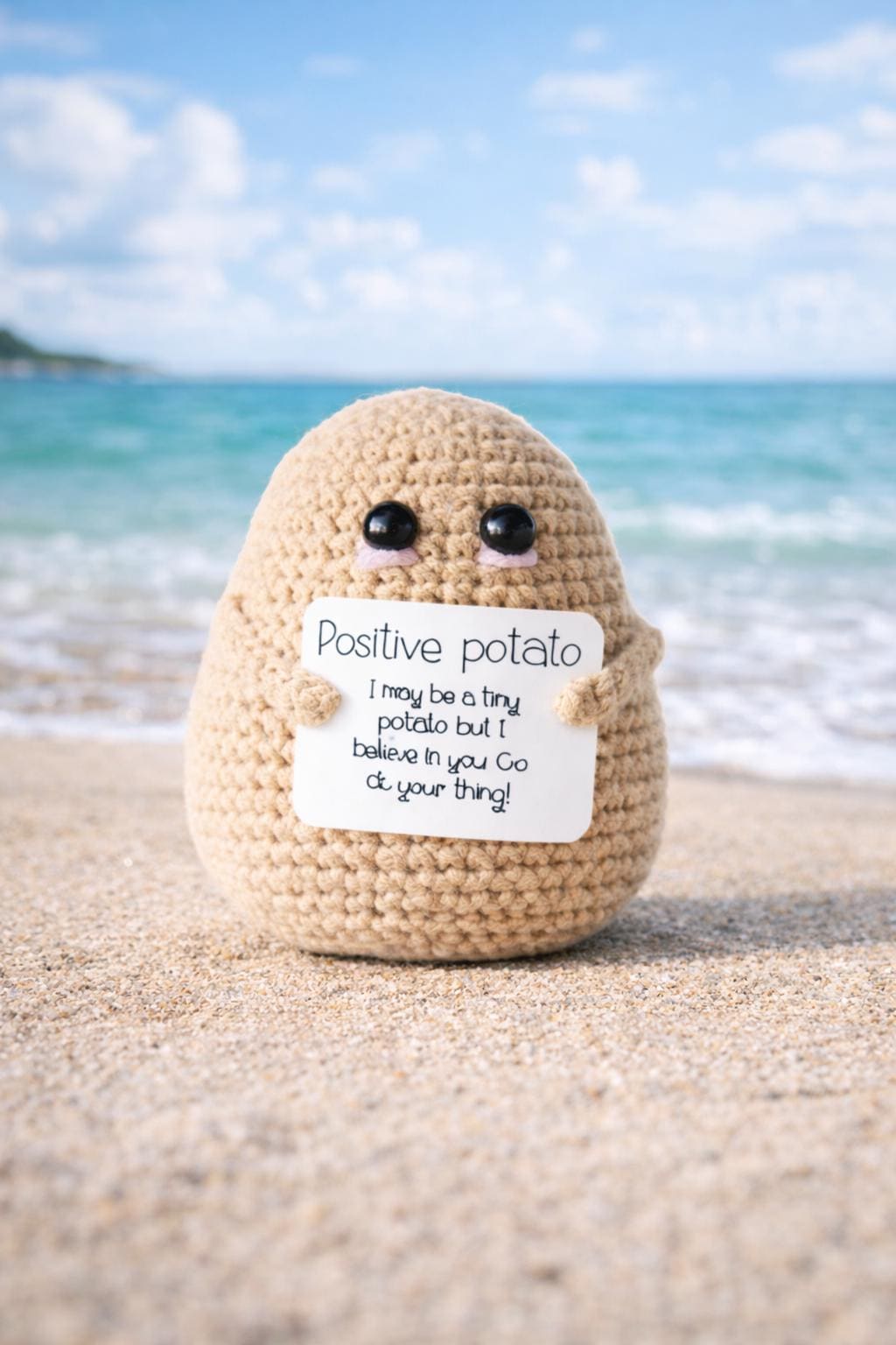 Positive Potato Crochet Motivational Plush Gift
