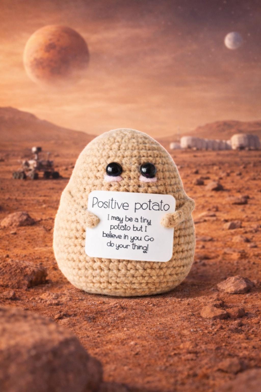 Positive Potato Crochet Motivational Plush Gift