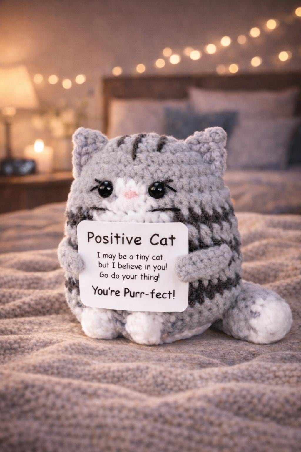Positive Cat Crochet Motivational Plush You’re Purr‑fect Gift
