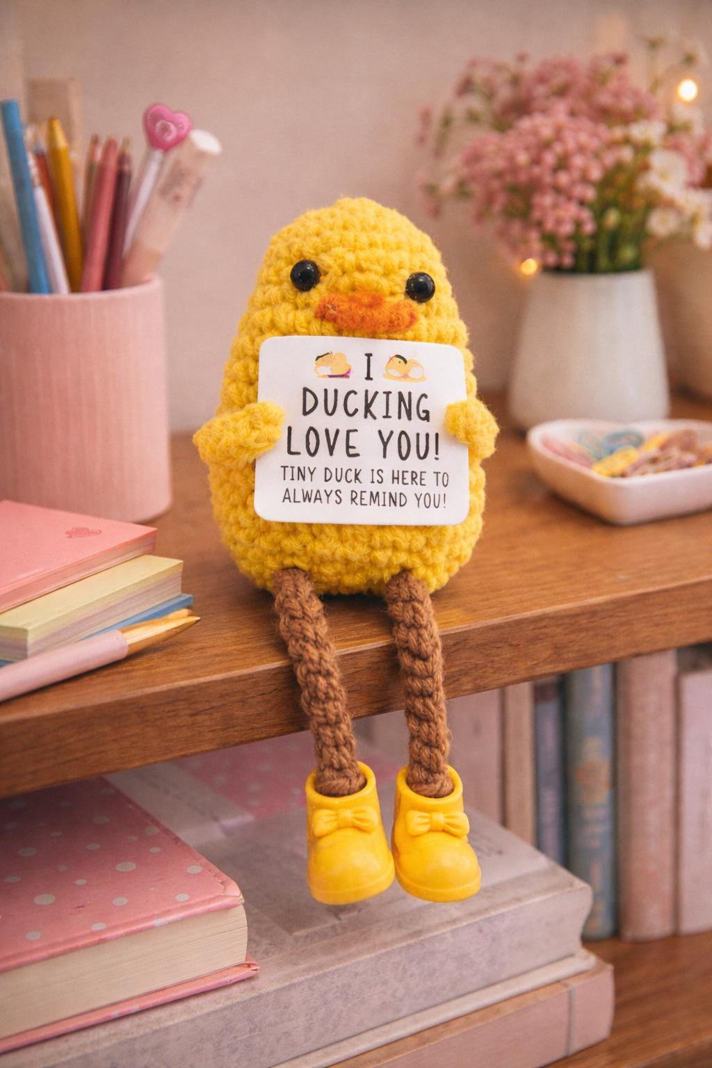 I Ducking Love You Crochet Duck Plush | Funny Love Gift