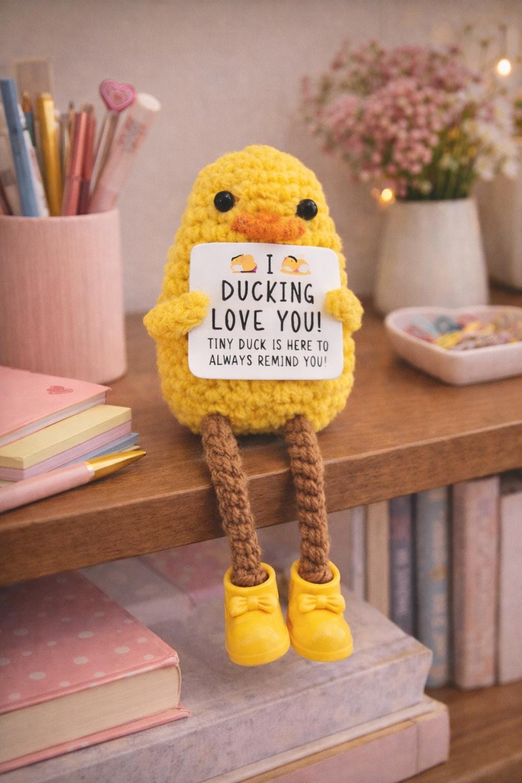 I Ducking Love You Crochet Duck Plush | Funny Love Gift