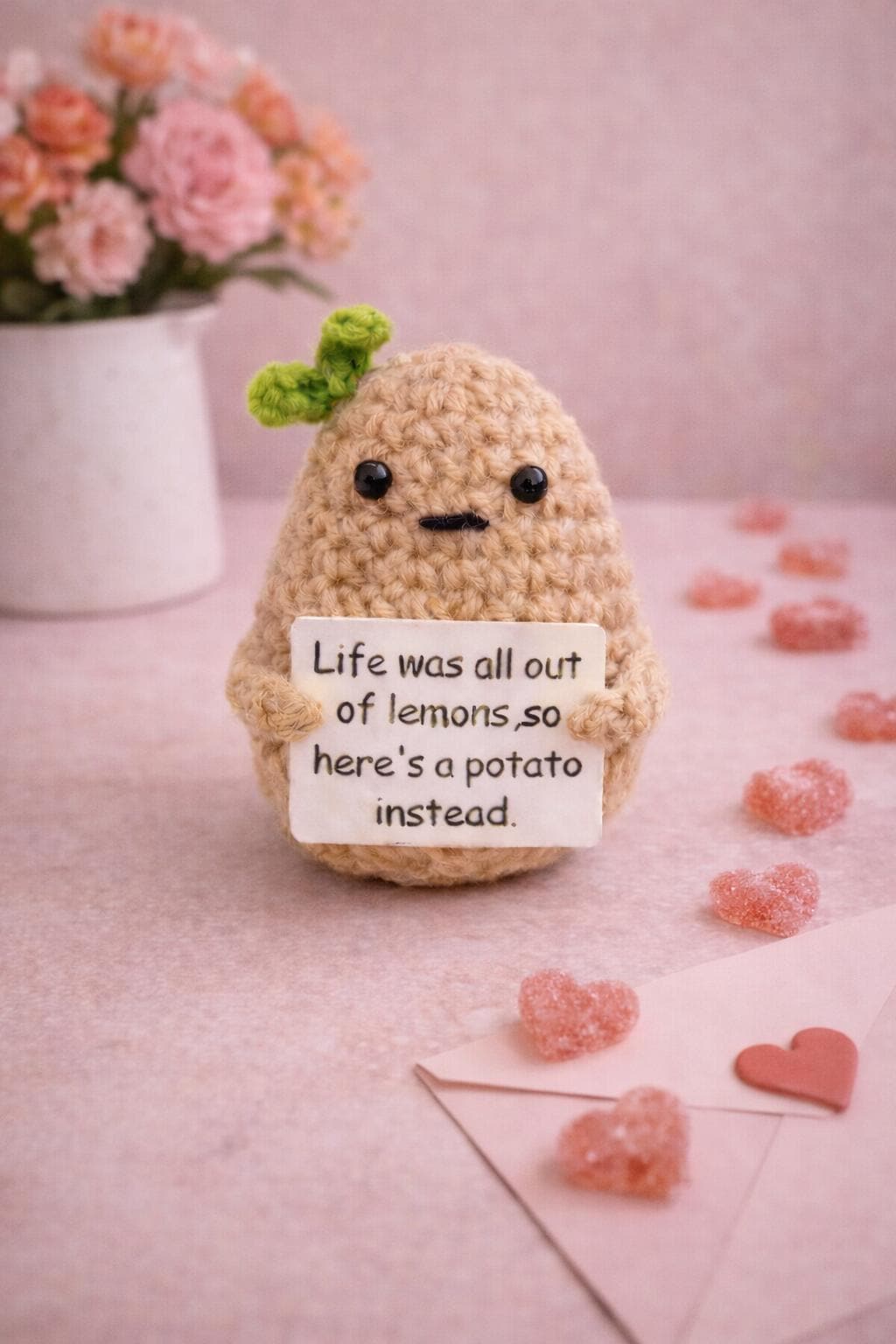 Funny Crochet Potato Plush  “Life Was All Out of Lemons Gift