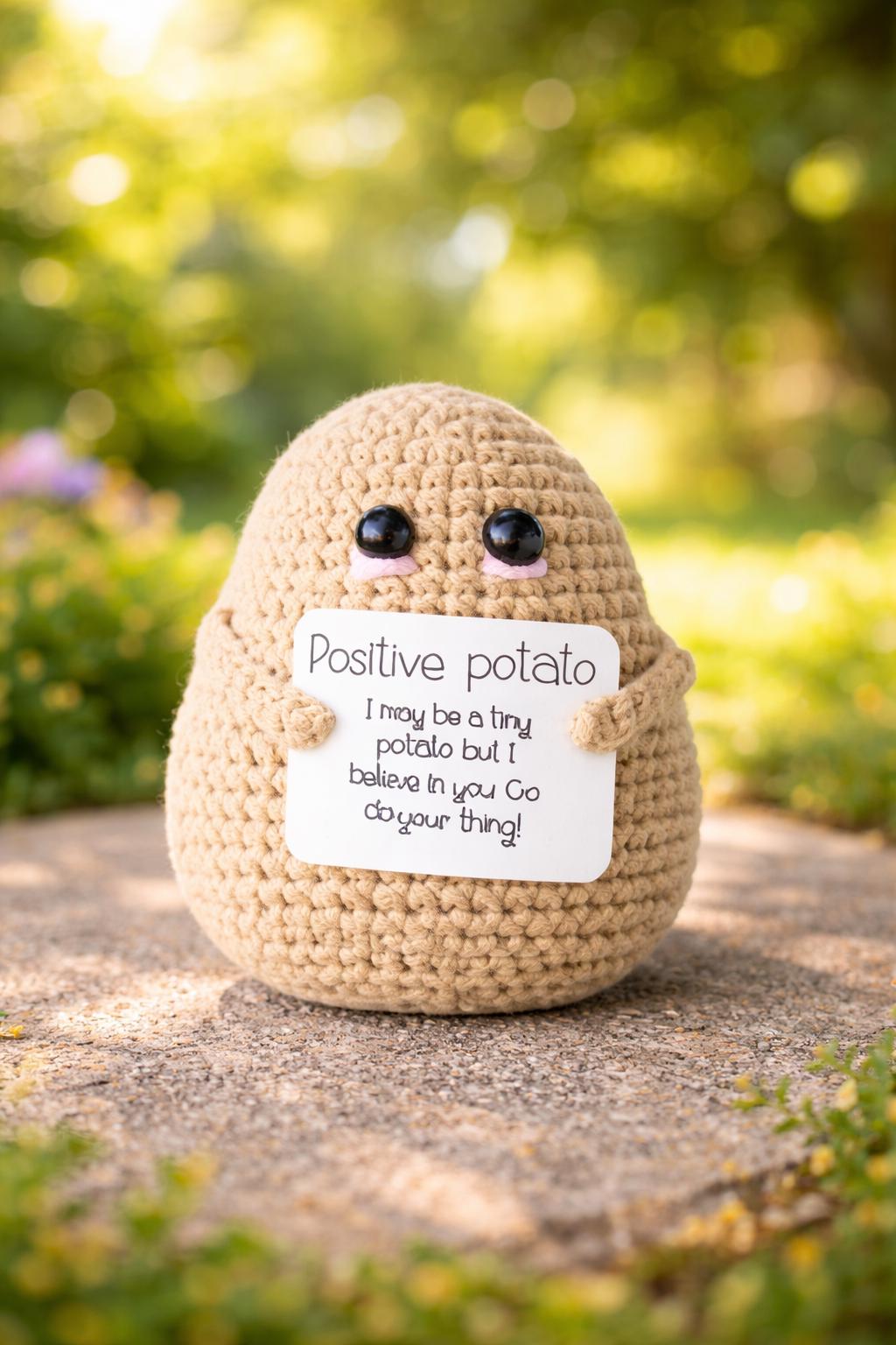 Positive Potato Crochet Motivational Plush Gift