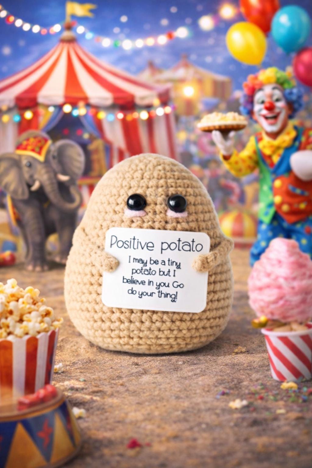 Positive Potato Crochet Motivational Plush Gift