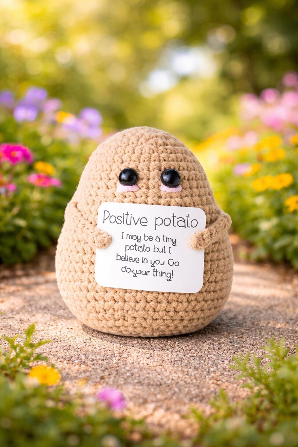 Positive Potato Crochet Motivational Plush Gift