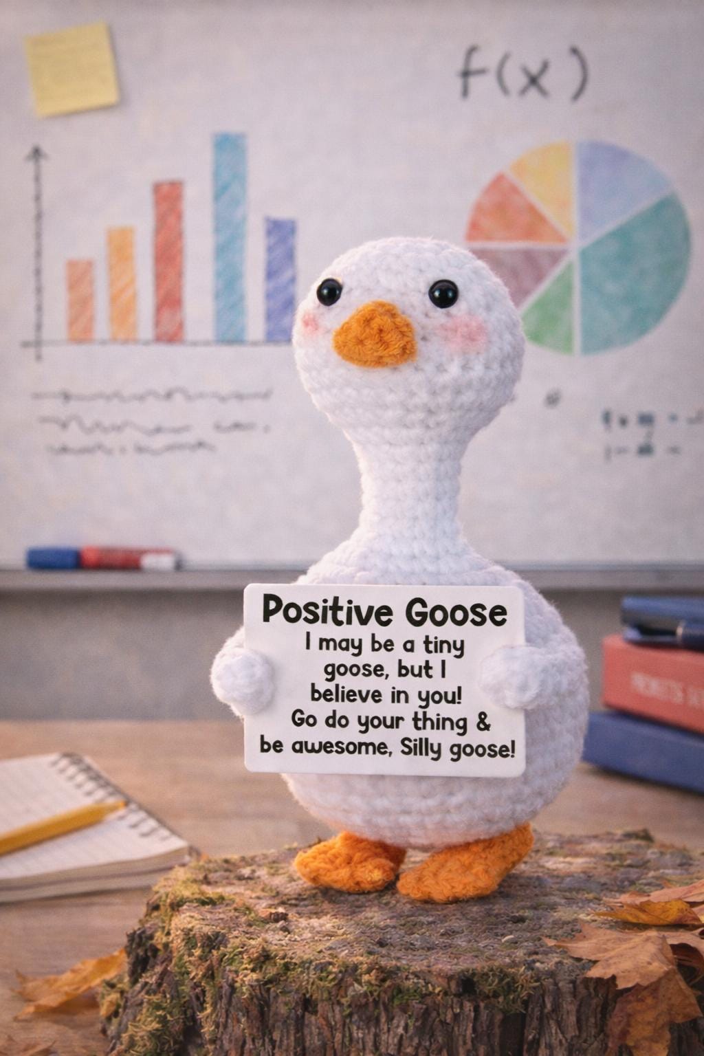 Positive Goose Crochet Motivational Plush | “Silly Goose Encouragement Gift