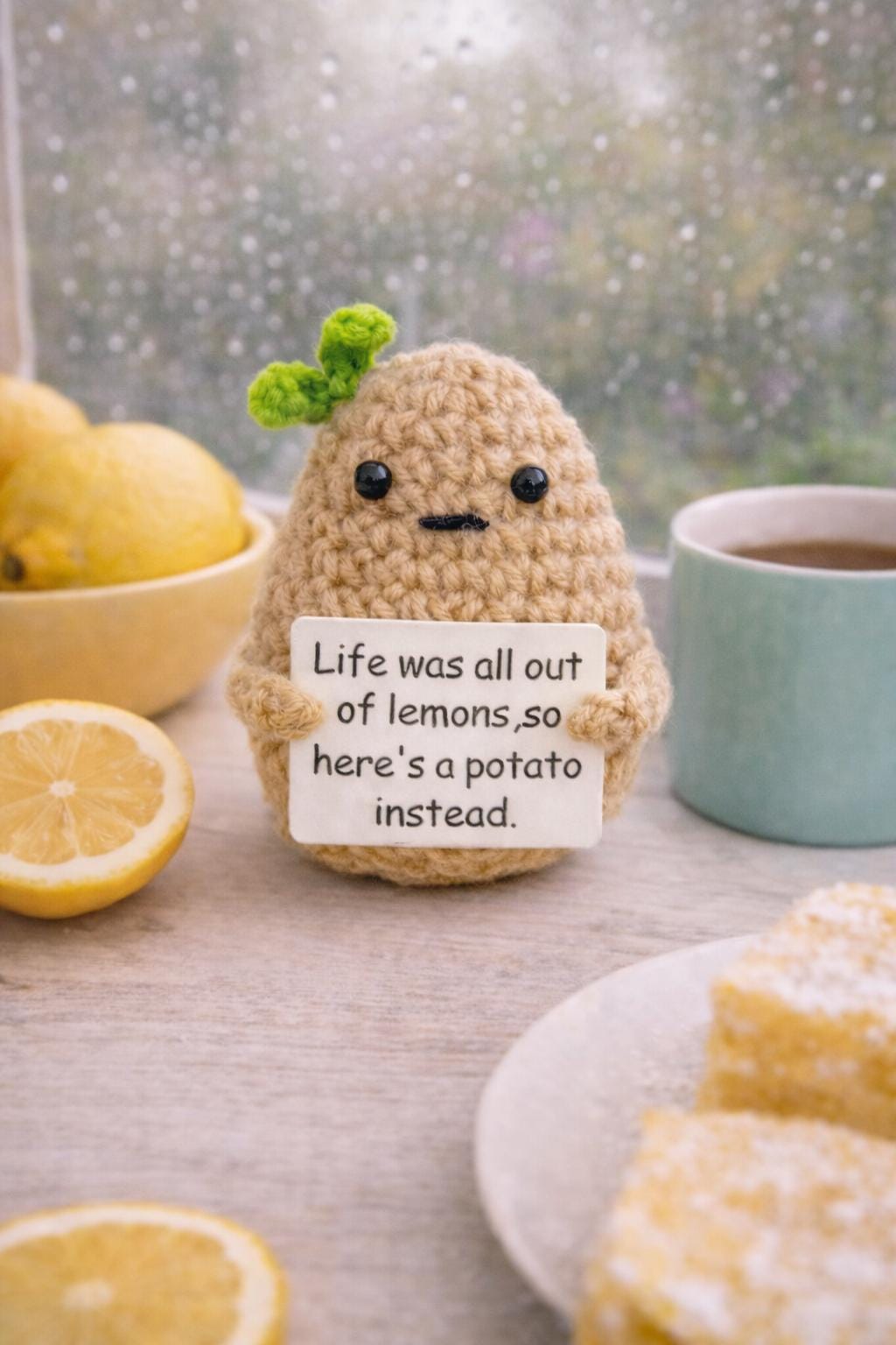 Funny Crochet Potato Plush  “Life Was All Out of Lemons Gift