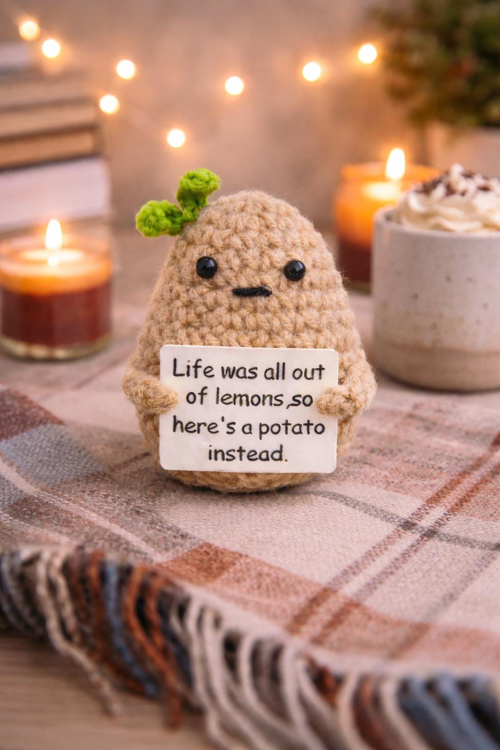 Funny Crochet Potato Plush  “Life Was All Out of Lemons Gift